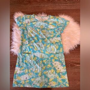 Lilly Pulitzer Happy Fish Swim Beach Dress Cover up ~ girls L ~ 🐠